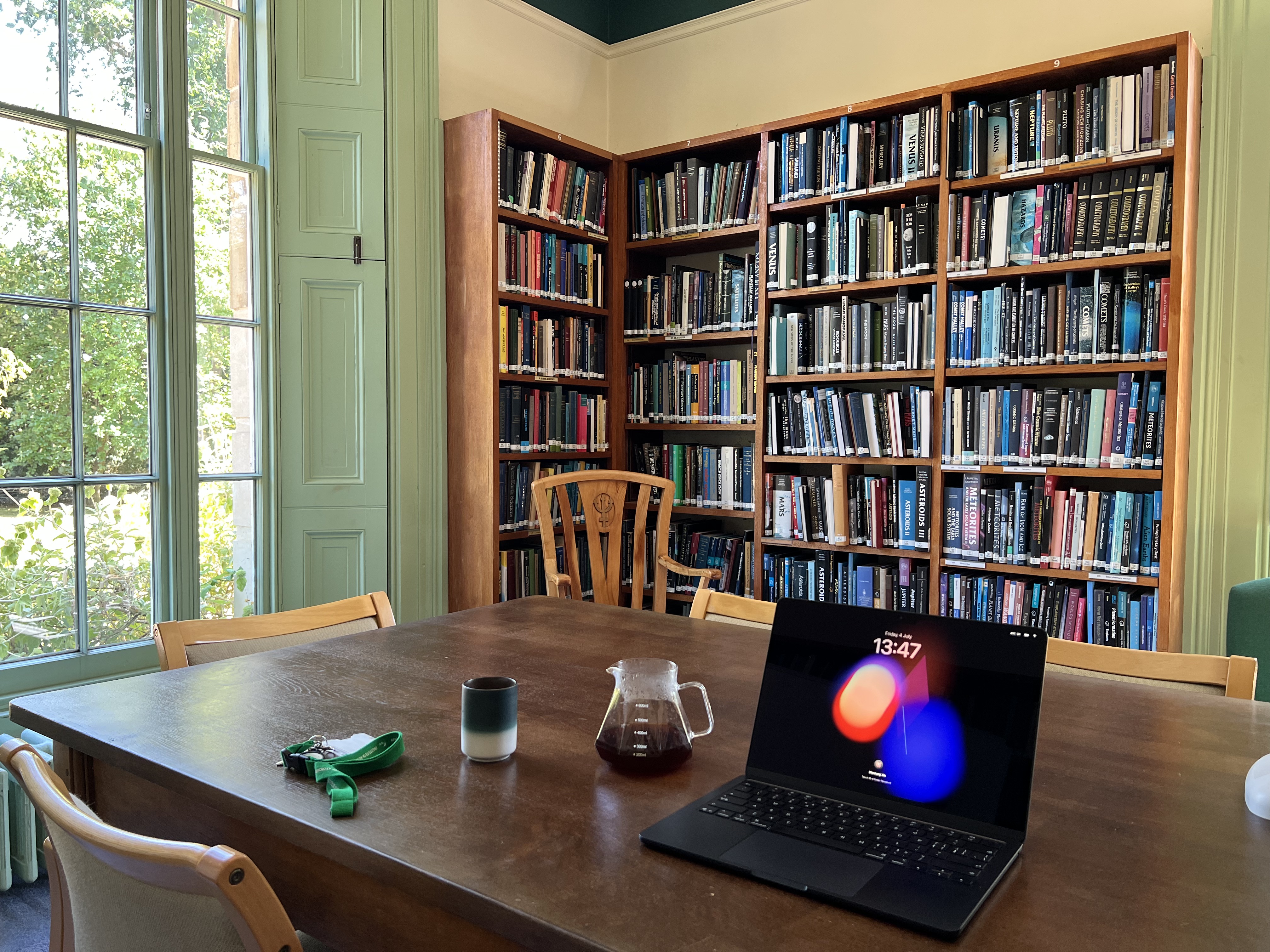 Reading room of the Observatory Library at Institute of Astronomy, Cambridge.